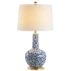 Jonathan Y Chinois 30in Ceramic/iron Classic Cottage Led Table Lamp In Blue/white