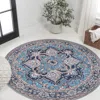 Jonathan Y Cirali Ornate Large Medallion Machine-washable Round Area Rug In Blue/beige
