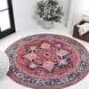 Jonathan Y Cirali Ornate Large Medallion Machine-washable Round Area Rug In Red/navy
