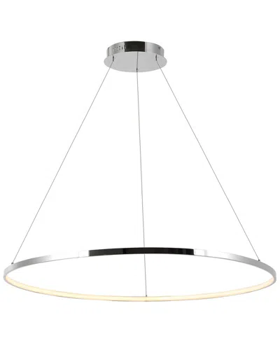 Jonathan Y Circulo 35in Modern Bohemian Iron Integrated Led Pendant In Silver