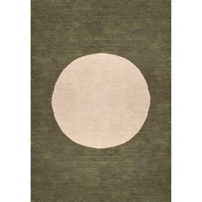 Jonathan Y Cirkel Minimalist Geometric Dot Machine-washable Area Rug In Green/cream