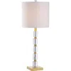 Jonathan Y Claire 28.5" Crystal Led Table Lamp, Clear/brass In Clear/brass Gold