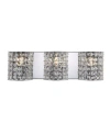 Jonathan Y Clara Deco 3-light Classic Glam Led Vanity Light In Silver-tone