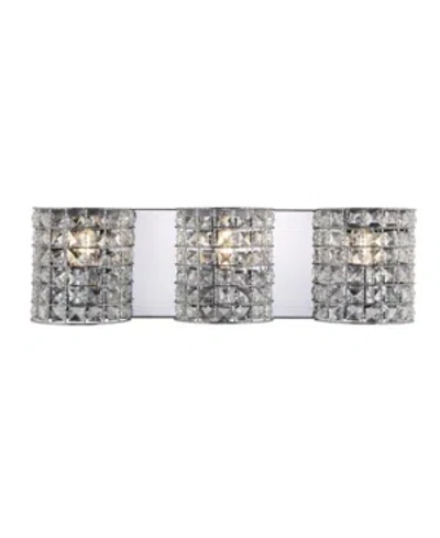 Jonathan Y Clara Deco 3-light Classic Glam Led Vanity Light In Silver-tone