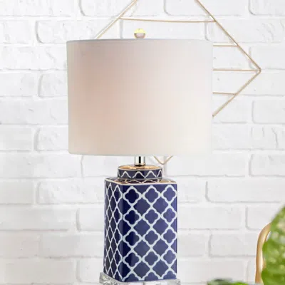 Jonathan Y Clarke 23" Chinoiserie Led Table Lamp In Blue