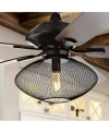 Jonathan Y Clift 52" 1-light Mid-century Led Ceiling Fan With Remote In Black