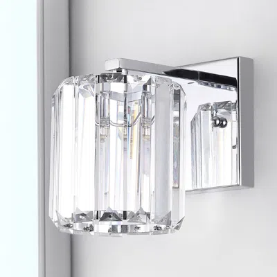Jonathan Y Coco Prism Vintage 4.75" 1-light Metal/glass Classic Glam Led Vanity Light In Metallic