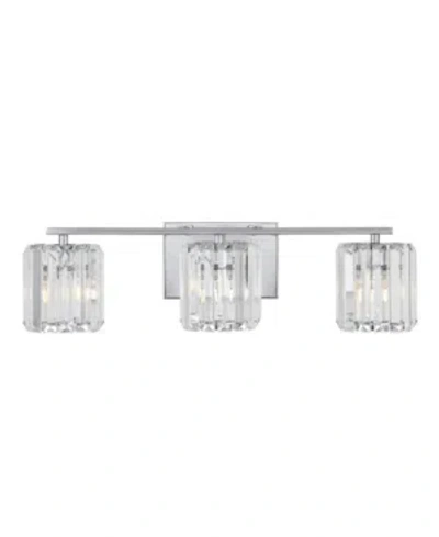 Jonathan Y Coco Prism Vintage-like 3-light Classic Glam Led Vanity Light In Silver-tone