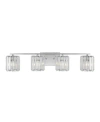 Jonathan Y Coco Prism Vintage-like 4-light Classic Glam Led Vanity Light In Silver-tone