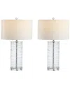 Jonathan Y Cole 27.5in Modern Fused Glass Cylinder Led Table Lamp