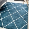 Jonathan Y Cole Minimalist Diamond Trellis Area Rug In Navy/white