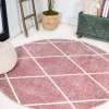 Jonathan Y Cole Minimalist Diamond Trellis Area Rug In Rose/white