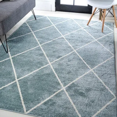 Jonathan Y Cole Minimalist Diamond Trellis Area Rug In Sapphire
