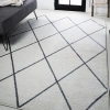 Jonathan Y Cole Minimalist Diamond Trellis Area Rug In White/gray