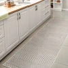 Shop Jonathan Y Cole Modern Minimalist Pinstripe High-low Area Rug In Dark Silver/white