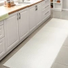 Jonathan Y Cole Modern Minimalist Pinstripe High-low Area Rug In White/silver