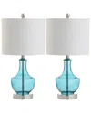 Jonathan Y Colette Set Of Two 20in Mini Glass Table Lamps In Metallic