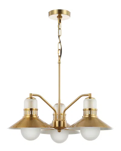 Jonathan Y Colin 3-light 22in Adjustable Retro Hurricane Led Chandelier In Gold