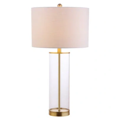 Jonathan Y Designs Collins 29.25in Glass Table Lamp In Clear/brass Gold