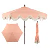 Jonathan Y Collins 9 Ft. Classic Cottage Tassel Market Patio Umbrella With Auto-tilt, Crank, Wind Vent And Uv P