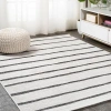 Jonathan Y Colonia Berber Stripe Indoor/outdoor Area Rug In Ivory/black