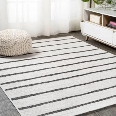 Jonathan Y Colonia Berber Stripe Indoor/outdoor Area Rug In White