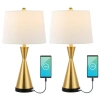 Jonathan Y Colton 26" Classic French Country Iron Led Table Lamp With Usb Charging Port In Brass Gold