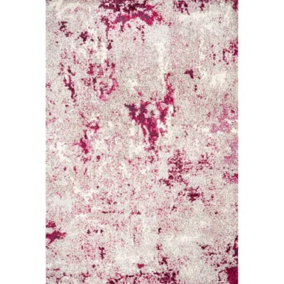 Jonathan Y Contemporary Pop Modern Abstract Vintage Faded Area Rug In Maroon/gray