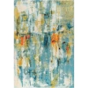 Jonathan Y Contemporary Pop Modern Abstract Waterfall Area Rug In Blue/cream