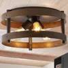 Jonathan Y Cooper 16" 3-light Farmhouse Industrial Iron Led Flush Mount