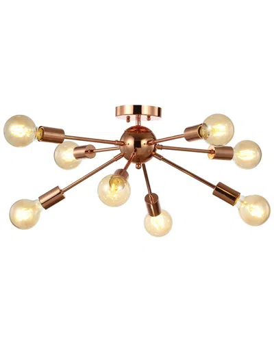 Jonathan Y Copper 30.5in 8-light Sputnik Metal Led Flush-mount In Brown