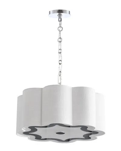 Jonathan Y Coquille 4-light 20in Adjustable Scalloped Shade Led Pendant In Gray