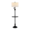 Jonathan Y Cora 60" Metal/glass Led Side Table And Floor Lamp In Black