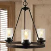 Jonathan Y Coronet 20" 3-light Iron/seeded Glass Rustic Farmhouse Led Chandelier