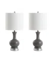 Jonathan Y Cox 22" Metal/glass Led Table Lamp In Grey,chrome
