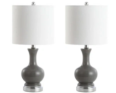 Jonathan Y Cox Metal/glass Led Table Lamp In Gray/chrome