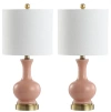 Jonathan Y Cox Metal/glass Led Table Lamp In Light Coral/brass Gold