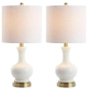 Jonathan Y Set Of 2 Cox 22in Table Lamps In White/brass Gold