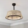 Jonathan Y Cressida Led Ceiling Fan, Metal/bamboo, App/remote Controlled, Dimmable, Adjustable