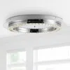 Jonathan Y Cristal 24" Integrated Iron/crystal Glam Led Flush Mount