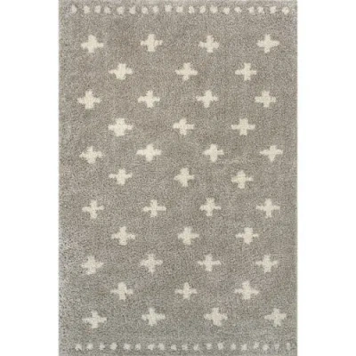 Jonathan Y Cristo Berber Geometric Shag Area Rug In Gray/ivory