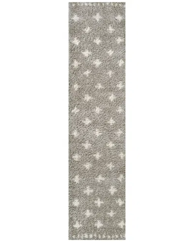 Jonathan Y Cristo Berber Geometric Shag Polypropylene Rug In Grey
