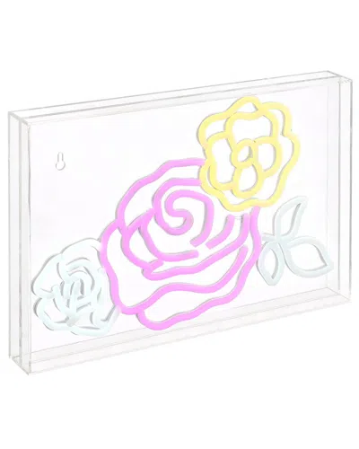 Jonathan Y Crowd Of Roses Contemporary Glam Acrylic Neon Lighting In Multi