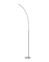 Jonathan Y Curva Minimalist Modern Led Integrated Floor Lamp In Silver