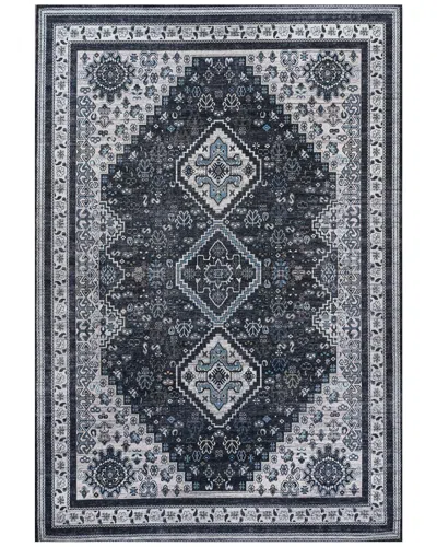 Jonathan Y Dalyan Geometric Medallions Machine-washable Chenille Rug In Blue