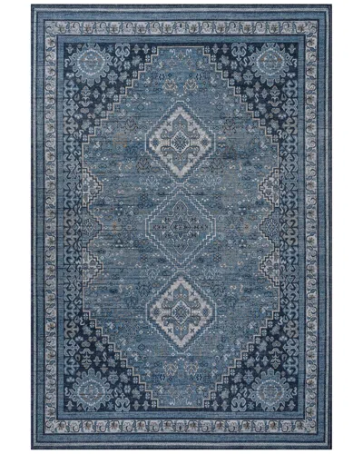 Jonathan Y Dalyan Geometric Medallions Machine-washable Chenille Rug In Blue