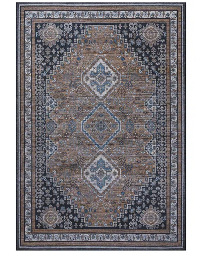 Jonathan Y Dalyan Geometric Medallions Machine-washable Chenille Rug In Brown