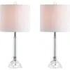 Jonathan Y Designs Dana 19.5in Crystal Column/metal Led Table Lamp In Clear