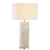 Jonathan Y Daniel 30.5" Seashell/crystal Led Table Lamp, Cream In Cream