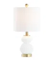Jonathan Y Daphne 20in Ribbed Metal Glass Led Table Lamp